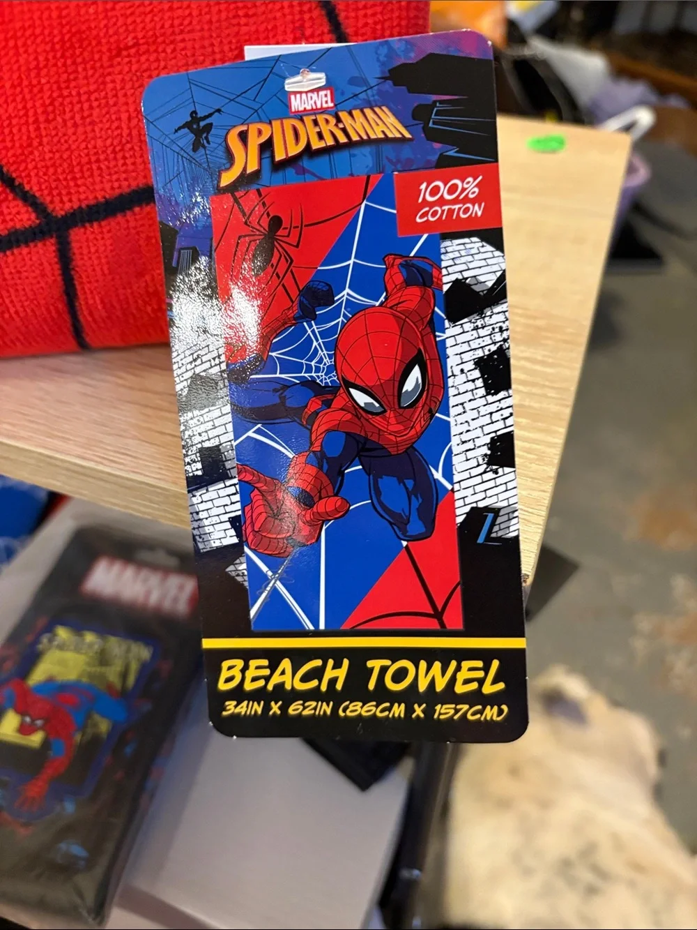 Marvel Spider-Man Red, Blue & Black Cotton Beach Towel